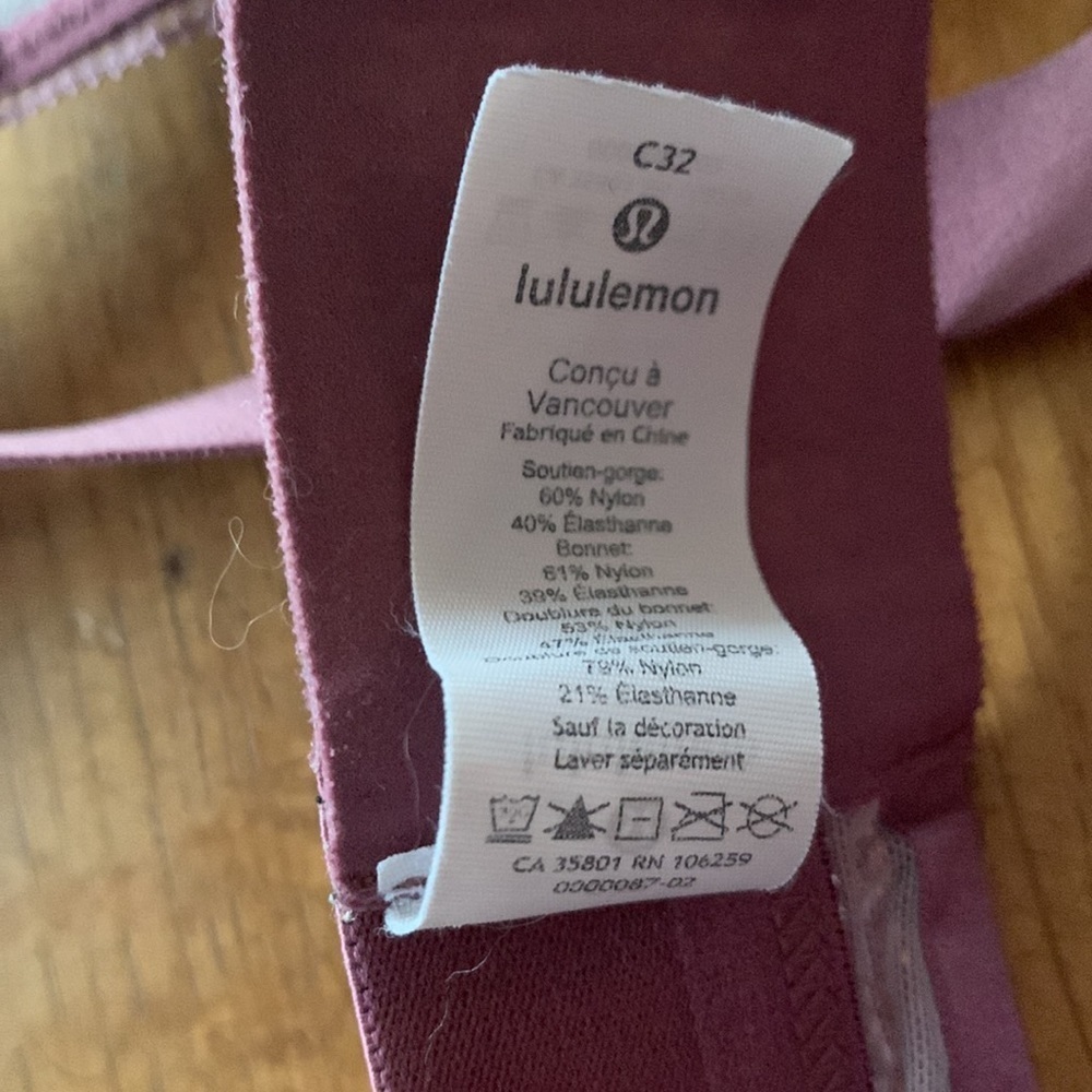 Lululemon Awake to Lace Bra Women’s Plumful/Smoky Blush Mauve Athletic Size 32C - Picture 6 of 8